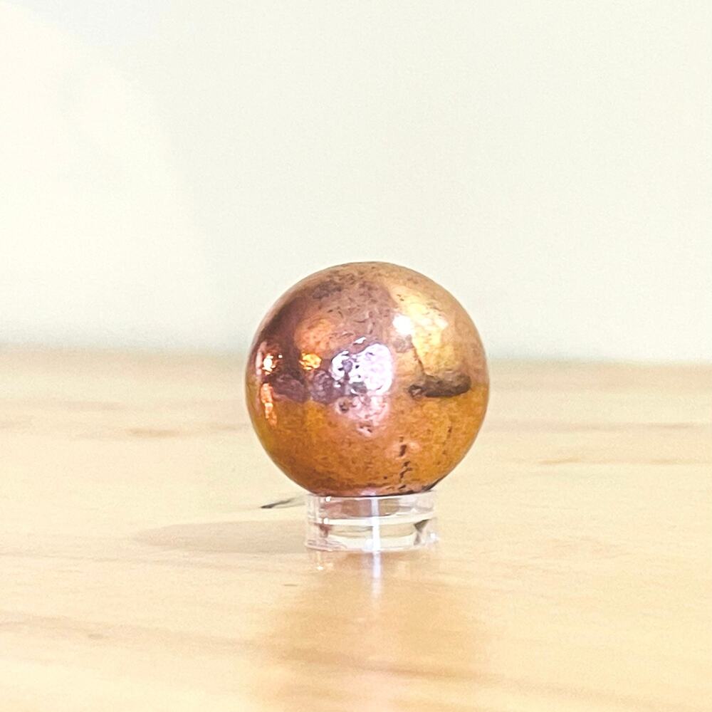Solid Copper Sphere Orb Handcrafted "Healing Crystal" Stand Chakra Energy